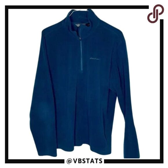 XL Eddie Bauer Polartec Midnight Blue 1/4 Zip‎ Fleece Jacket - Picture 1 of 4